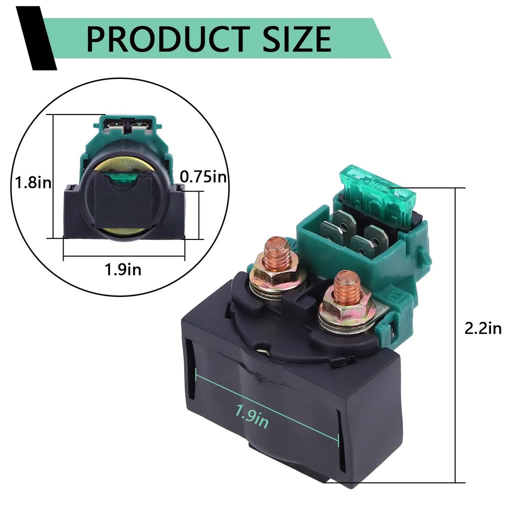 Starter Solenoid Relay, Compatible With 1988-2002 Kawasaki Bayou 220 KLF220 2003-2010 Bayou 250 KLF250 1993-1996 KLX650 1996-2005 Vulcan 800 2000