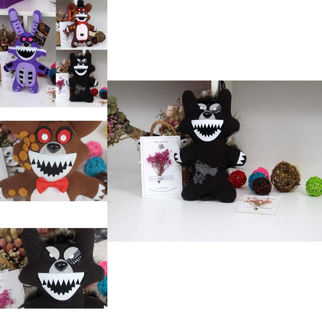 Fnaf Five Nights At Freddy's Plushie Toy Soft Purple Brown Black Bear Xmas Gift