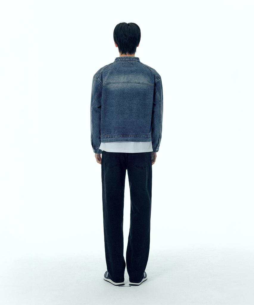 Plac Biker Denim Jacket Mid Blue