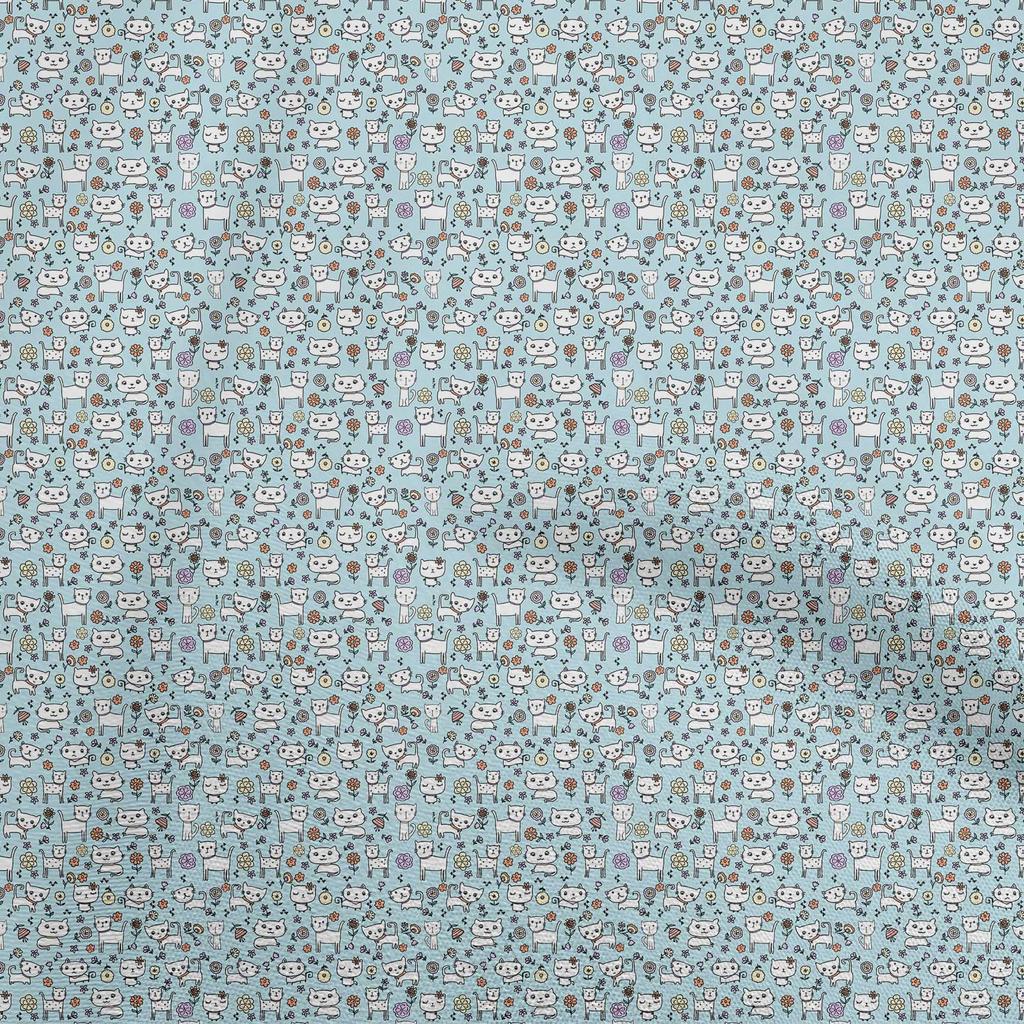 oneOone Cotton Flex Light Mint Green Fabric Kids Animal Diy Clothing Quilting Fabric Print Fabric By Yard 40 Inch