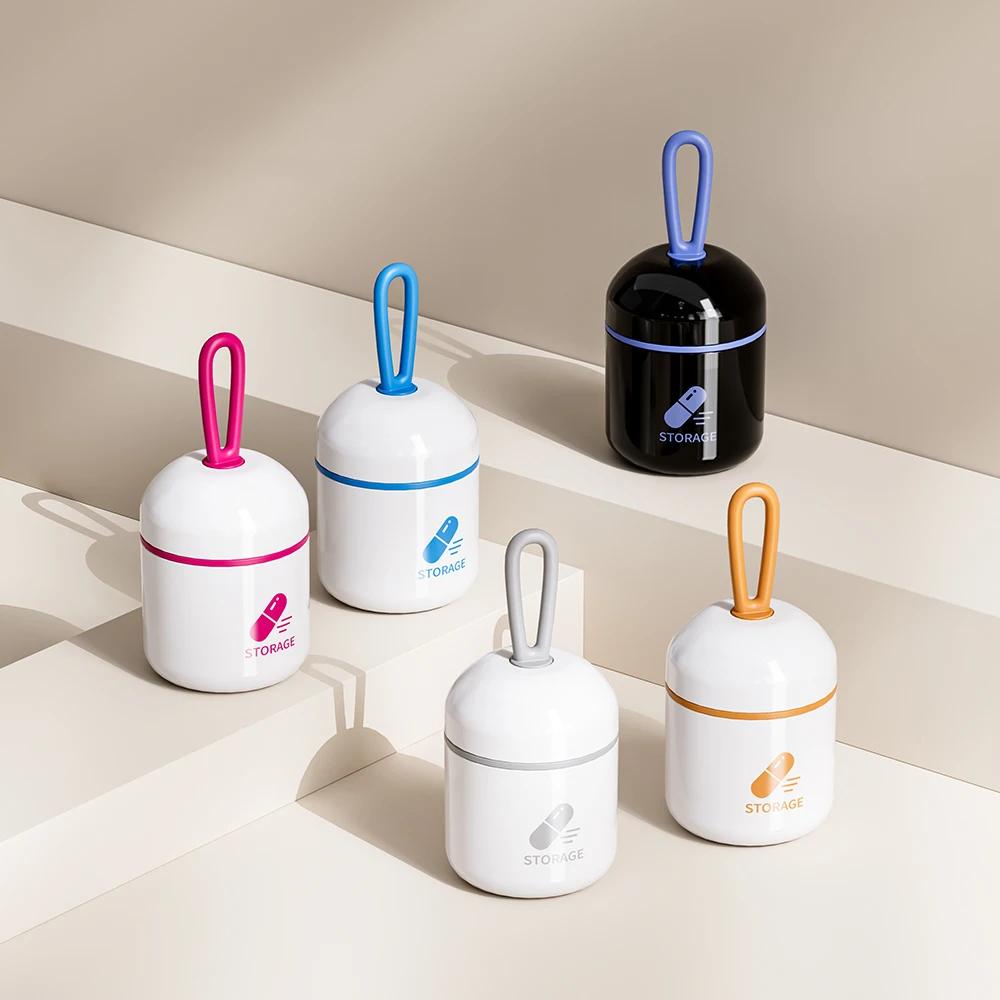 Runde Pillendose Mini-Pillenorganizer Leicht zu tragende Pillenbox