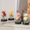 Artificial Rose Flowers In A Flask With Led Light Glowing Galaxy Eternal Rose In Glass Cover Valentine'S Day Gifts