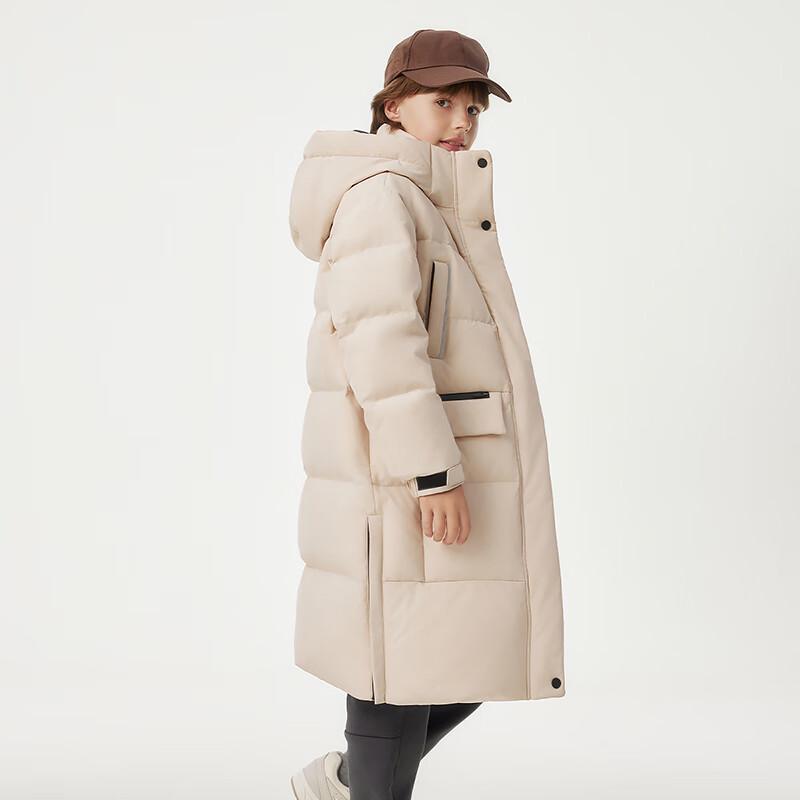 Tanboer Kids' Mid-Length Hooded Down Jacket