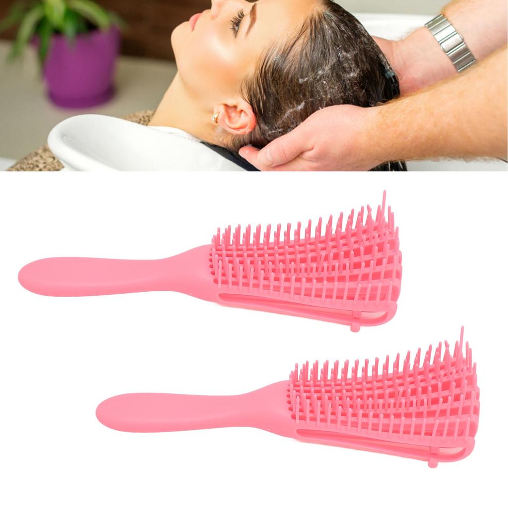 4pcs 8 Row Detangler Brush Massaging Hollow Adjustable Width Fine Tooth Detangling Comb