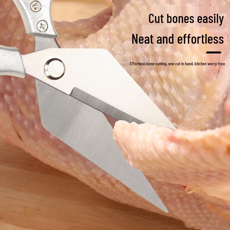 High Hardness Stainless Steel Kitchen Scissors – Sharp & Powerful for Cutting Chicken, Duck, and Goose Bones