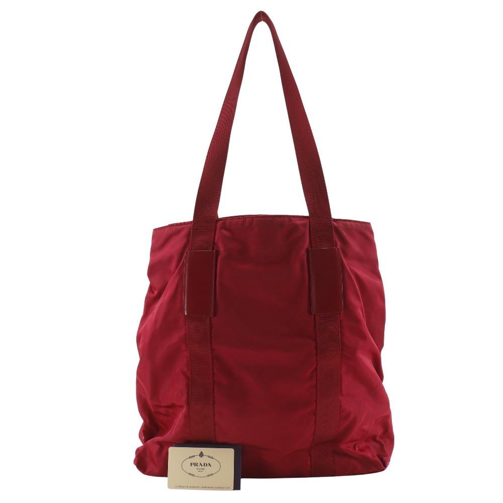 Prada Tote Bag B10310 Red Nylon Women Used