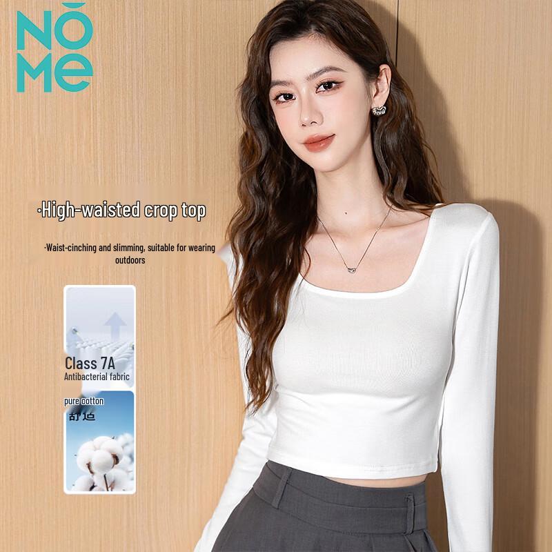 NOME Women s Slim Fit Square Neck Long Sleeve T-Shirt XL