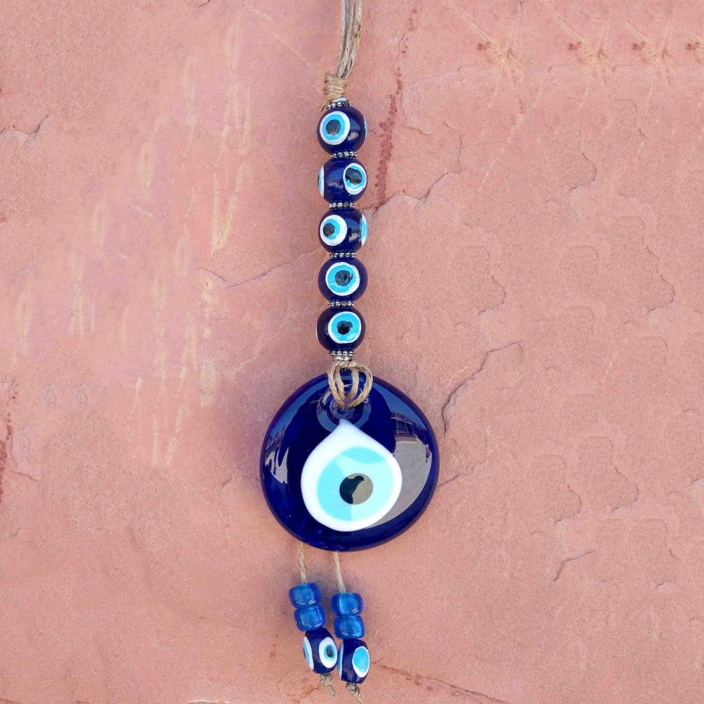 European & American Style Turkish Evil Eye Glass Pendant: Unique Wall & Car Ornament