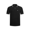 Black Cotton Stretch Fabric Sculpted Logo High-End Social Occasion Subtle Elegant Knit Casual Simple Polo Shirt EM004607-AF23090-1UC001