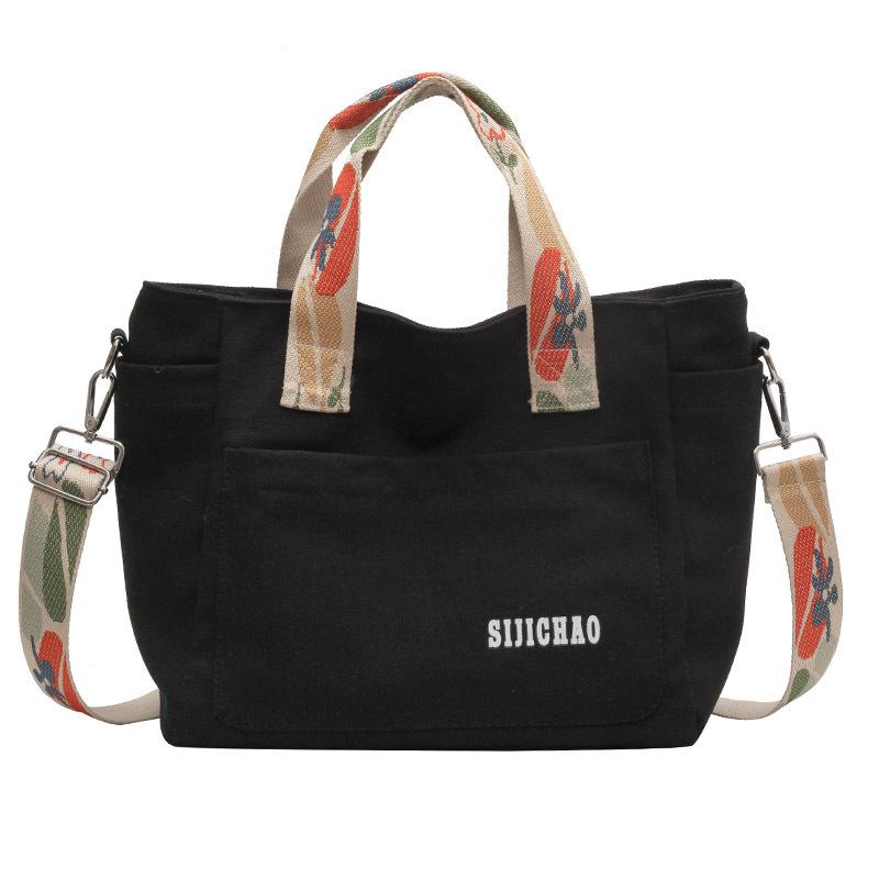 Fashion Versatile Messenger Bag 2025 New Light and Simple Commuter Messenger Bag Women's Canvas Student Class Shoulder Bag