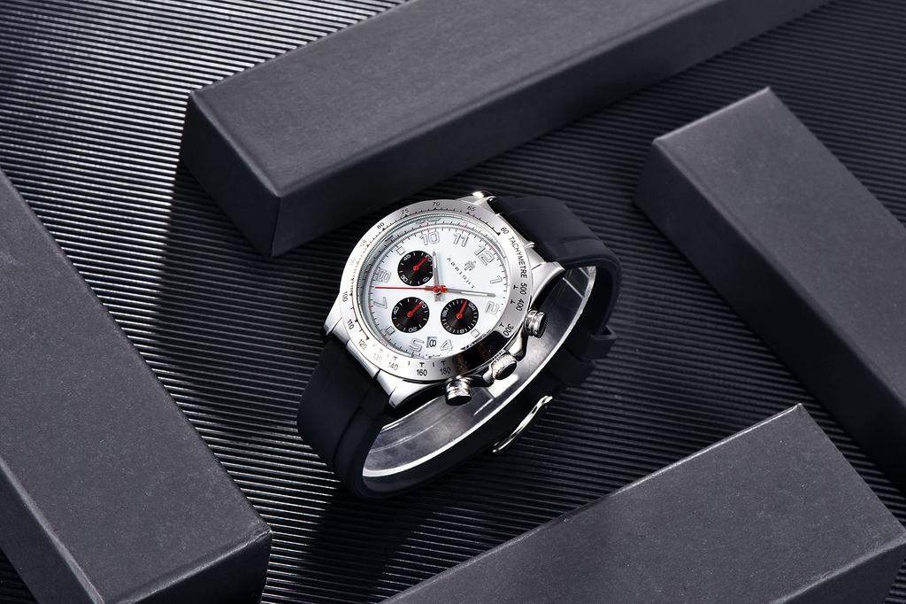 AKNIGHT Watch Módní Populární Quartzový Měkký Silikonový Řemínek Chronograf Snadno Čitelný Luminiscenční Analogové Náramkové Hodinky Vodotěsné Hodinky s Datumem pro Muže Japonské