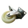 Medium Duty Swivel Caster with Brake - White Nylon Wheel
