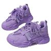 Purple White Platform Sneakers Women Breathable Leather Comfortable Chunky Women Sneakers Thick Sole Luxury Casual Sports Shoes