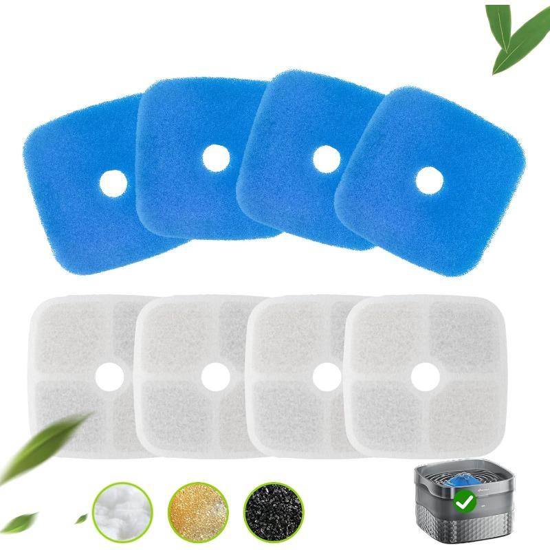

Pack Filters with 4 Pre-Filter Sponge for 9L/ 2.4 Gallon Pet Water Fountain FP70PRO, 5 Layer Replacement Filters
