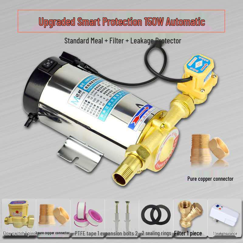 Edelstahl Automatische Druckerhöhungspumpe für Warm- & Kaltwasserhahn: 90/100/120/150W Ganzhaus-Rohrleitungsheizung.