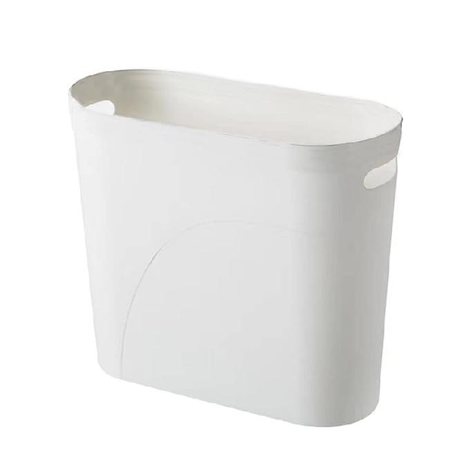Bathroom Small Trash Can, 3 Gallon Slim Plastic, Set of 2, White белый