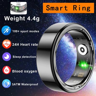 2025 5ATM Waterproof Smart Ring Health Monitoring 100+ Sport Modes Sleep Fitness Tracking Waterproof Sport Ring For Men Women