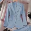 Blazer a tinta unita e a quadri da donna, Giacca da completo in misto cotone poliestere stile urbano, Blazer da pendolare per l'ufficio
