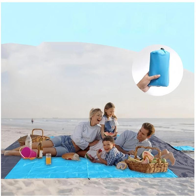 Sandproof Portable Beach Blanket, Waterproof Foldable Large Lightweight Mat for Picnic & Camping