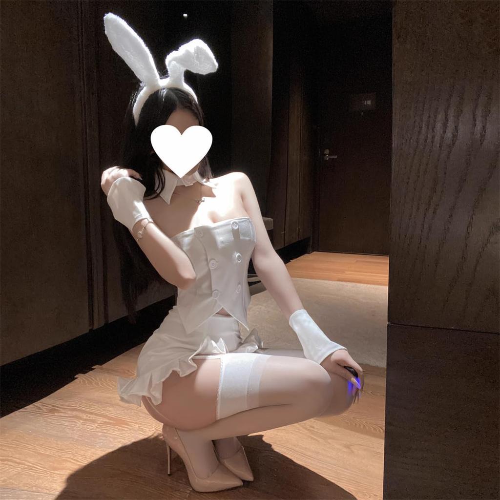 Sexy Bunny Girl Cosplay Costume with Short Sleeves and Mini Extremely Seductive Maid Cute and Cute Lingerie with Bunny Ears and Perfect for and