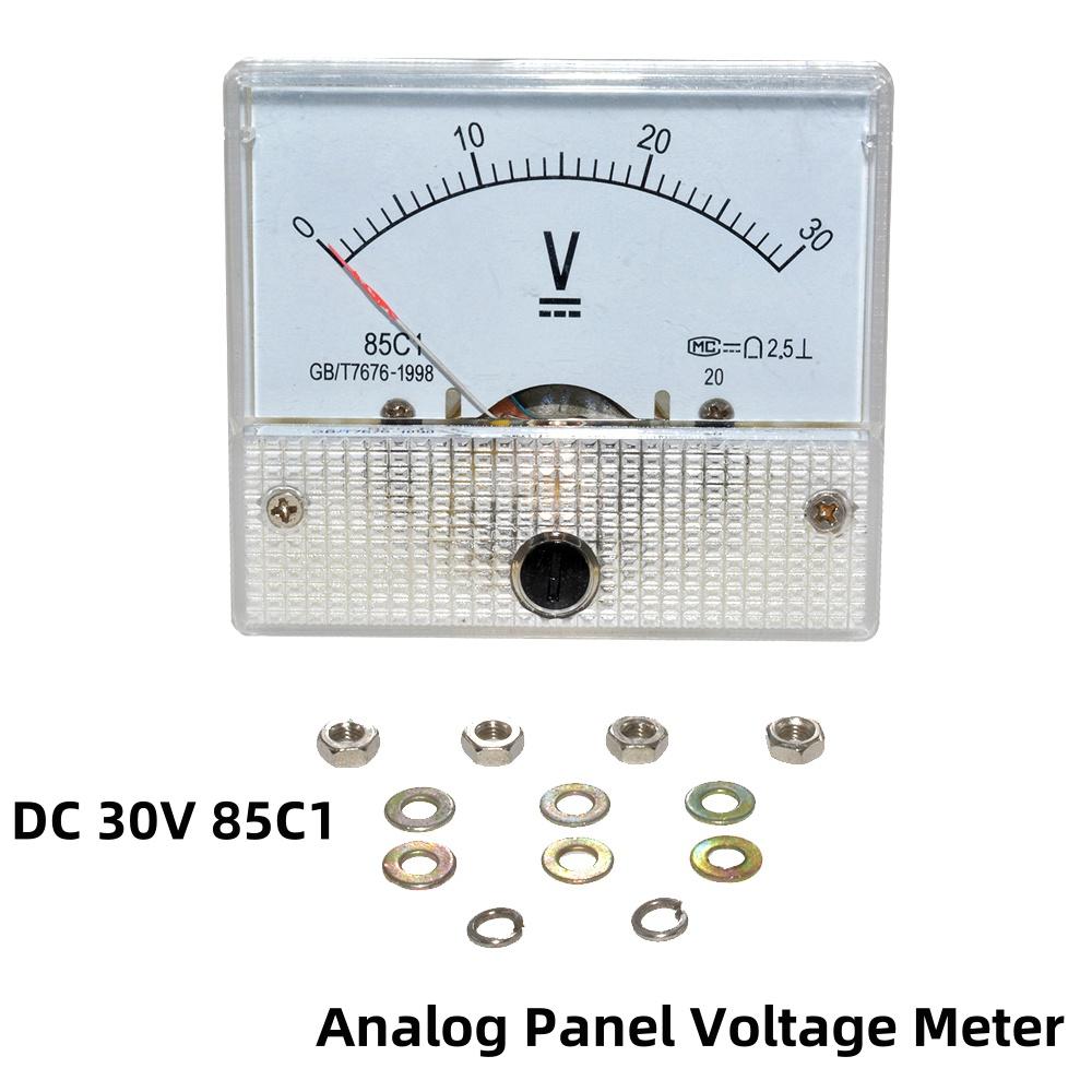 DC 0-30V 85C1 Voltmeter Analog Volt Panel Voltage Meter Panel Mechanical Pointer Voltmeter Gauge Measuring Tool