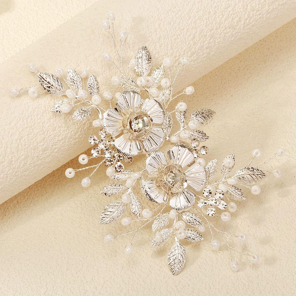 French Style Bridal Hair Clip Silk Flower Wedding Headdress Korean Bride Hairpin  Bride Accessories