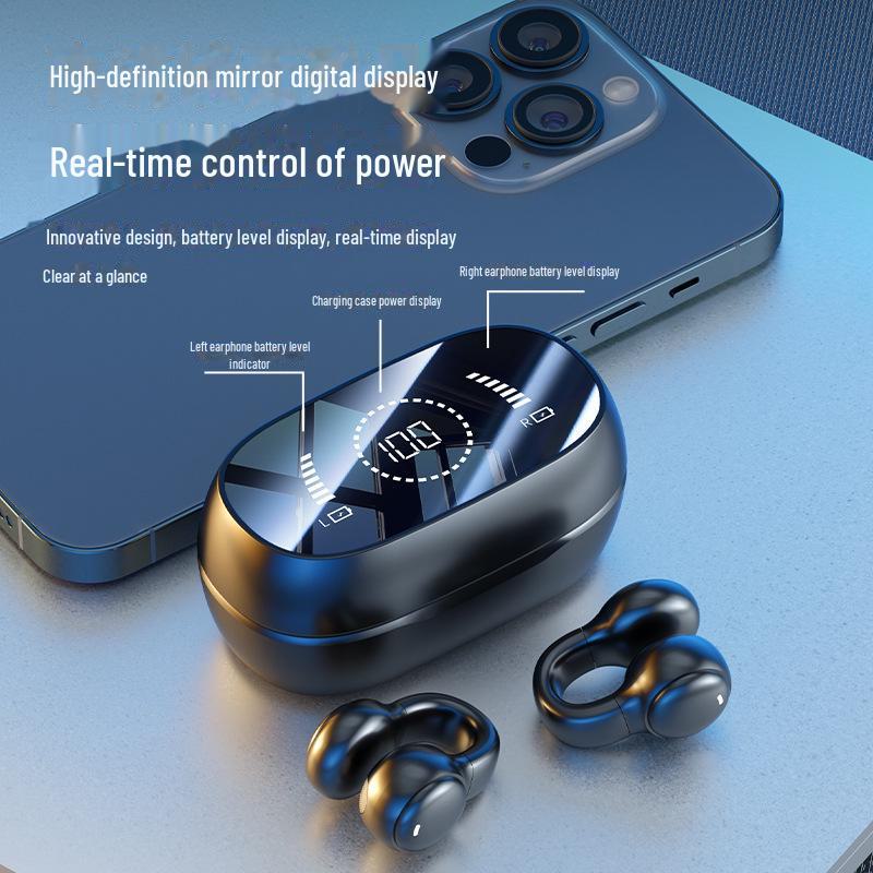 M47 Wireless Bluetooth HD Clip-On Headset - Soft Silicone, Non-In-Ear, Long-Lasting Battery