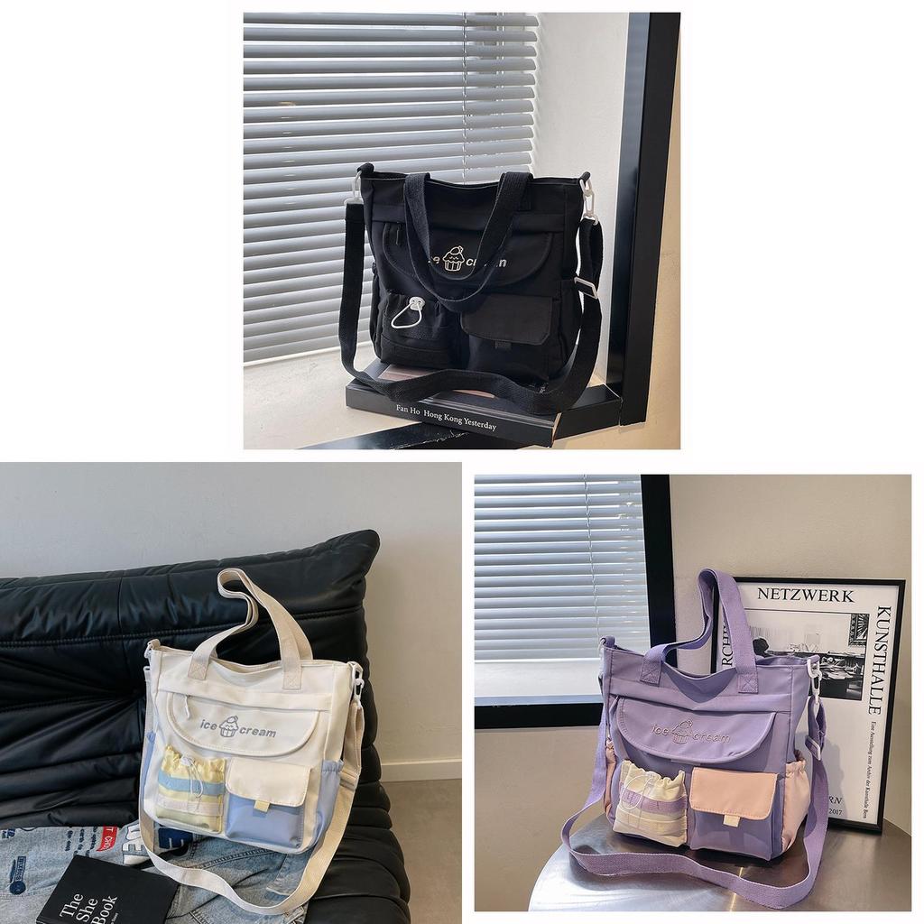 Nylon Tote Bag For Women With Zipper Closure For Casual Travel And School