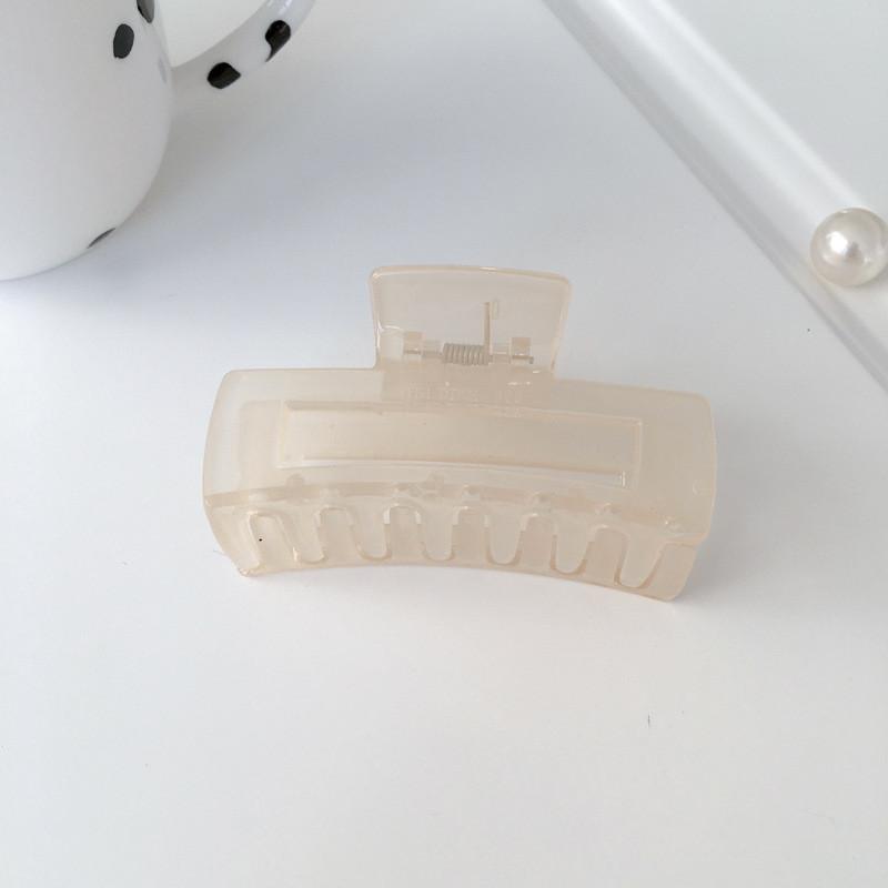 Stylish 8cm Pc Material Jelly Color Hair Claw Clip With Simple Geometric Design