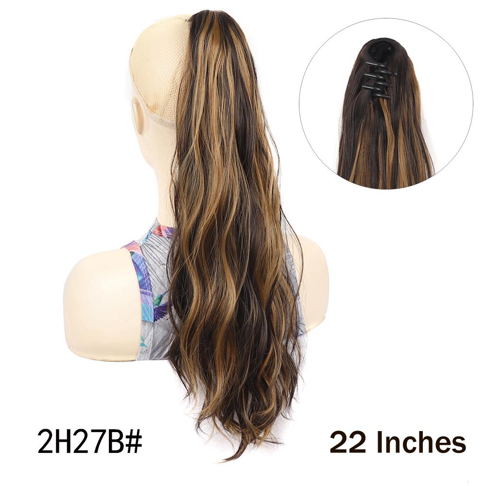 

Синтетический парик с хвостиком, каштановые волосы, наращивание волос, коготь для женщин, 22 дюйма, вьющиеся волнистые волосы на заколке, хвост для девочек, длинный хвост, длинные волосы, конский хвост