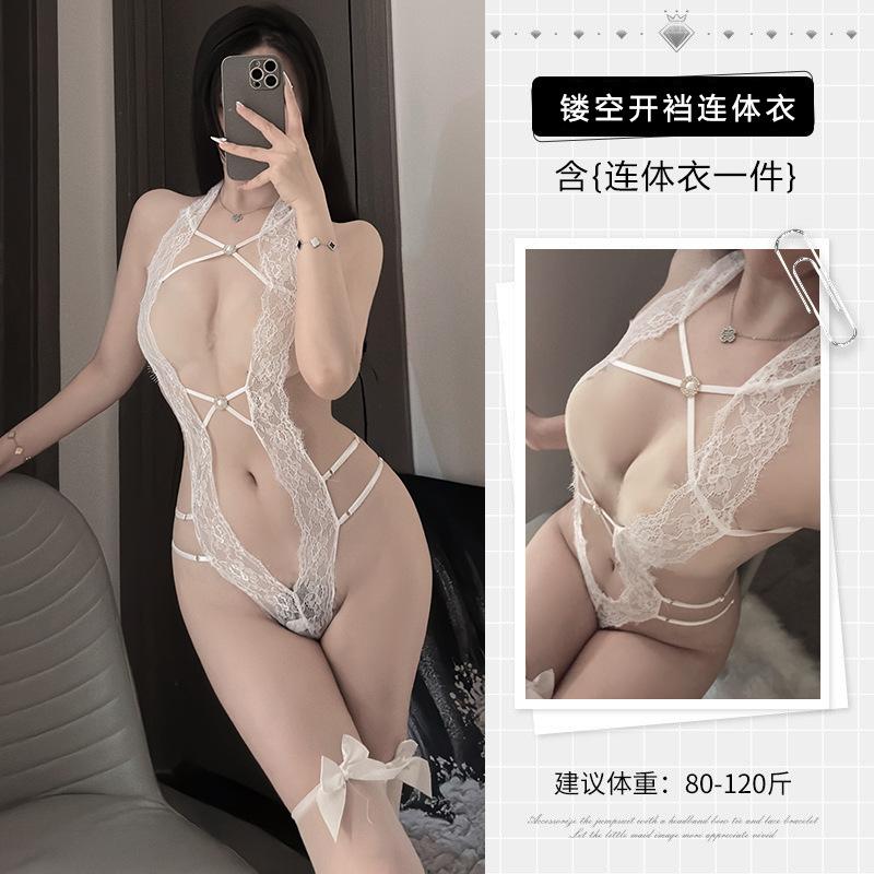 Sexy Lingerie Sexy Lace Seduction Onesie Women's Hot Perspective Seduction Uniform No-take Suit