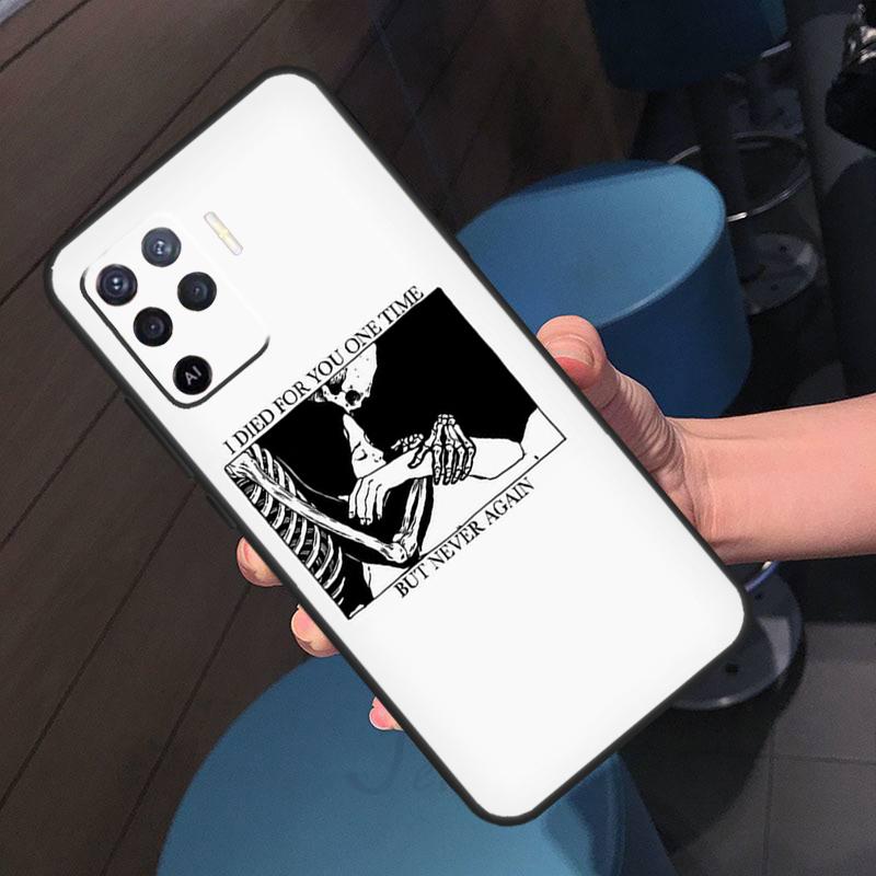 Skeleton Lovers Skull Case For Oppo A18 A38 A58 A78 A98 A60 A80 A40 A96 A76 A16 A94 A74 A54 A15 A17 A57 A77 A5 Pro
