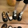 JK braune runde Kopfplattform kleine Lederschuhe Damen 2025 neu Frühling Retro Britischer Stil Japanische Mary Jane Einzelschuhe Damen