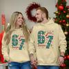 Fashion Casual Outfit Sweatsuit Long Sleeve Top Printed Hooded Sweatshirt Matching Couple Set For Him And Her