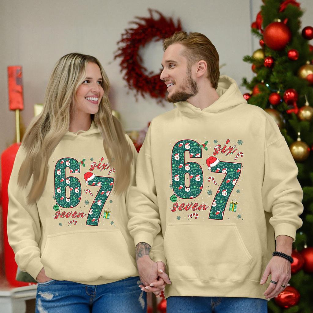 Fashion Casual Outfit Sweatsuit Long Sleeve Top Printed Hooded Sweatshirt Matching Couple Set For Him And Her