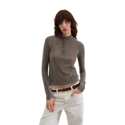GREEN BELT Men's Wool Blend Half-Button Knit Sweater
