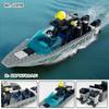 2 Assault Boat J089B Small Particle Building Block Parts Toy With Rubber Boat Speedboat Miniature