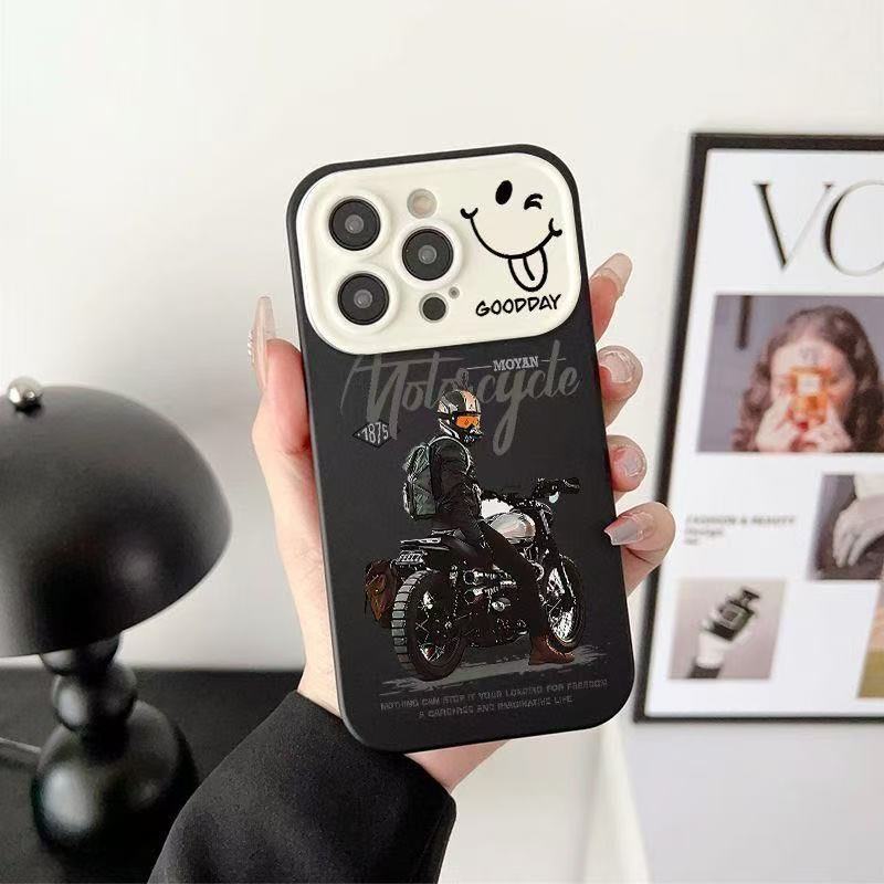 Motorcycle Teenager IPhone17promax Mobile Phone Case Apple 16/15 Large Window 14/13 Matte 12 Europe and America 11