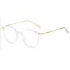 Women's Full-Frame Metallic Retro Clear Lens Glasses Fashion Accessories for Daily Commute and Photo Shoots