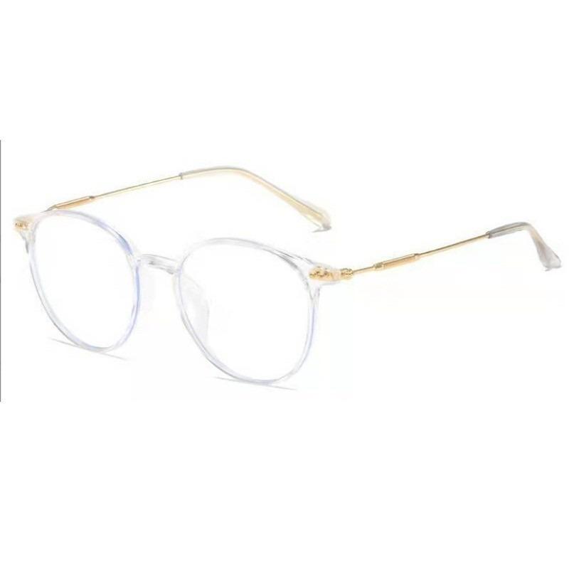 Women's Full-Frame Metallic Retro Clear Lens Glasses Fashion Accessories for Daily Commute and Photo Shoots