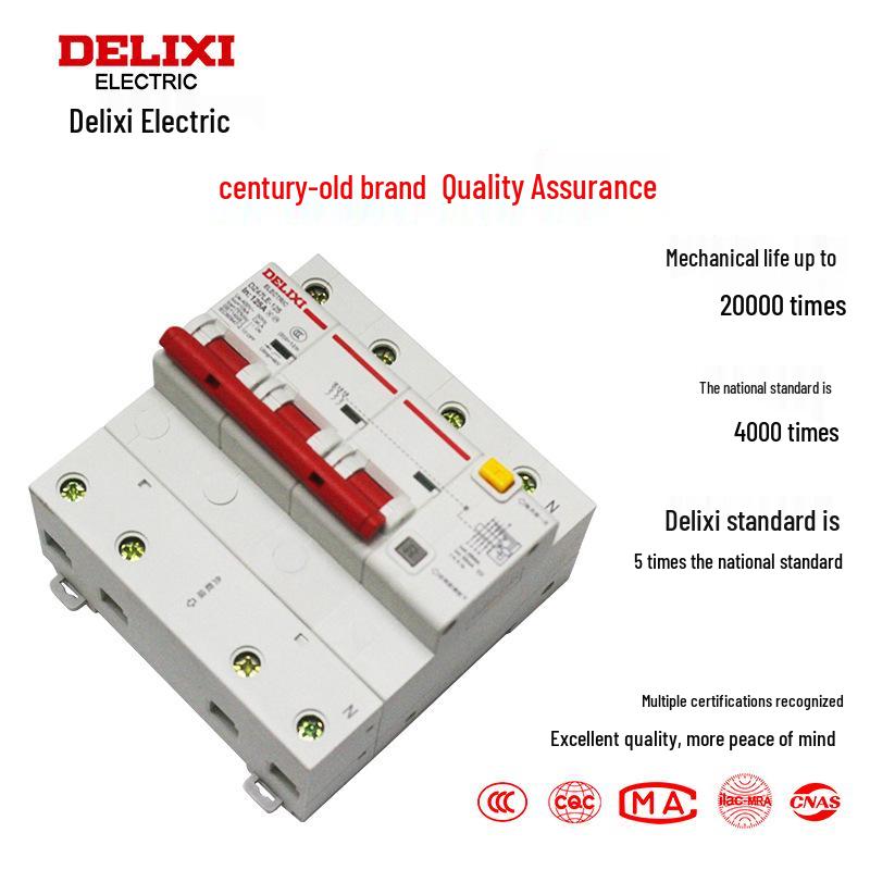Delixi 380V 3P+N Circuit Breaker with Earth Leakage Protection