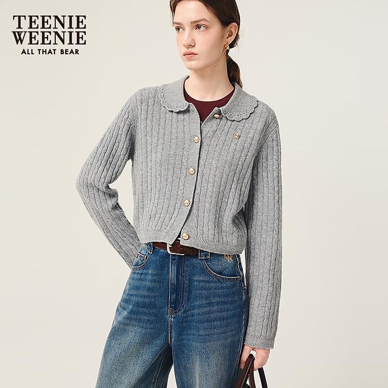 Teenie Weenie Women's Polo Collar Knit Cardigan