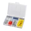 60PCS Self-Drilling Ribbed Plastic Wall Anchors with Stainless Steel Screws Assortment Kit for Drywall, Concrete, M5 M6 M8 Sizes