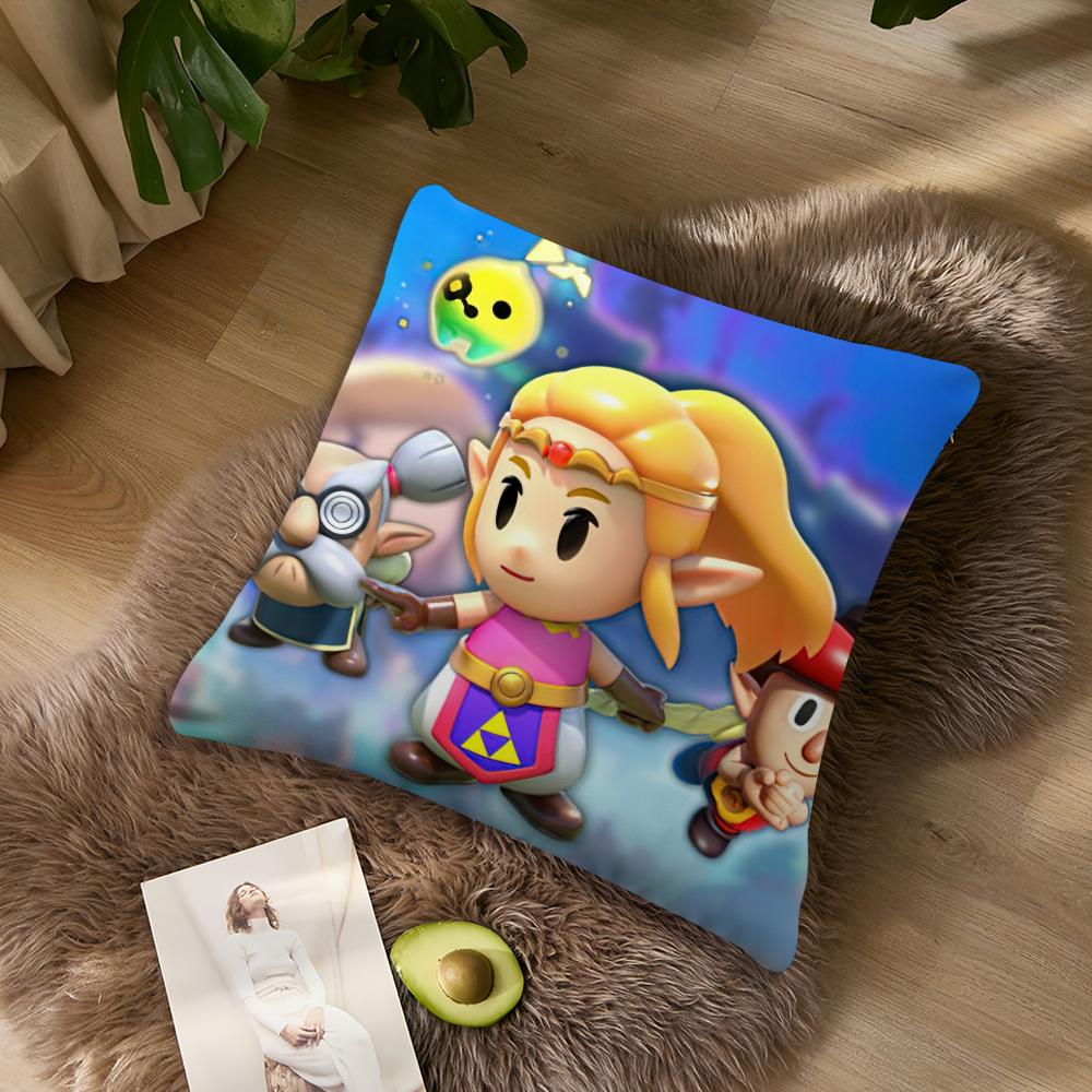 

Game The ZZeldaa Pillow Case Living Room Accent Couch Back Support Square Lounge Restful Nap Companion  40X40cm
