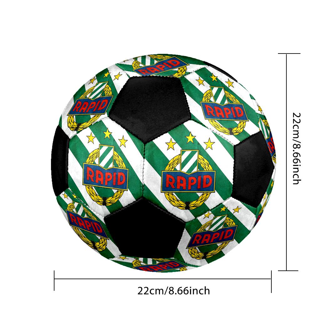 SIZE 5 Rapid Vienna Soccer Ball Colorful All Ages Machine Stitched PVC Competition Ready Durable High-Bounce