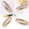 Jewelry Stainless Steel Stretch Bracelet for Women Flexible Wide Wristband Bangle Bracelets Decorated Gold Pattern