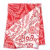 Great BALENCIAGA Scarf Large all-over logo shawl Red Ivory Virgin wool Women S 583121 Used