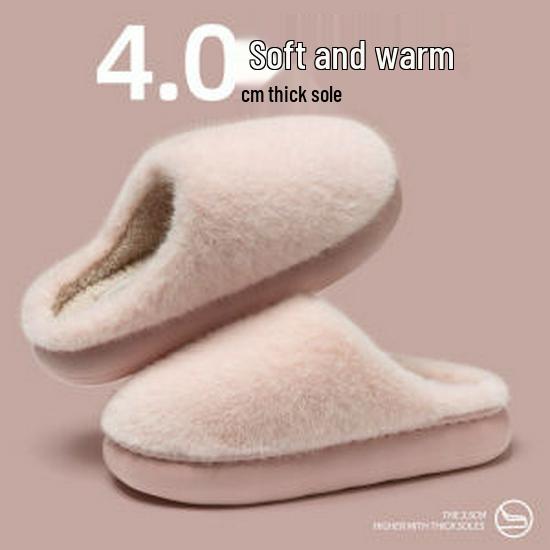 Women's Furry Cotton Slippers: Cozy, Velvet-Lined for Fall & Winter, Indoor/Outdoor, Also Available for Men