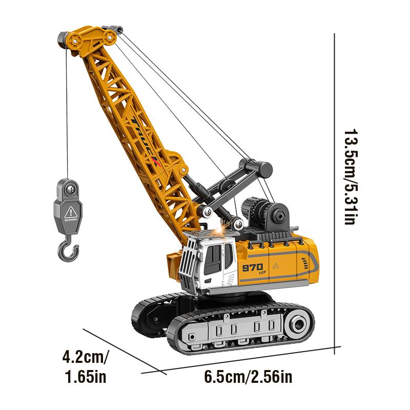 Mini Rc Truck CRANE 1/64 Alloy Diecast Construction Remote Control Desktop Cars For Boys Movable Electric Excavator Kid Gift