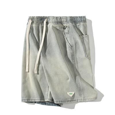 Five-point Pants Denim Jeans Spring Summer Men's Drawstring Leisure Shorts